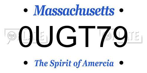 0UGT79 Massachusetts License Plate