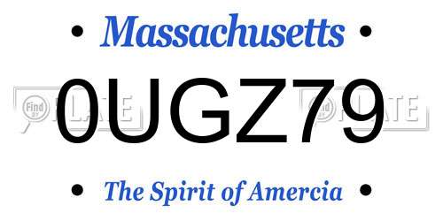 0UGZ79 Massachusetts License Plate