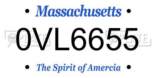 0VL6655 Massachusetts License Plate