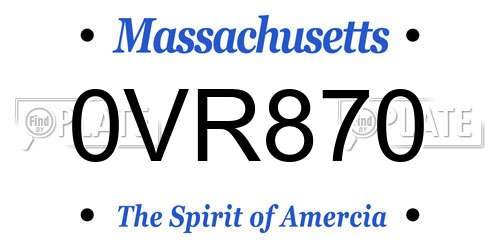 0VR870 Massachusetts License Plate
