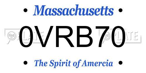 0VRB70 Massachusetts License Plate