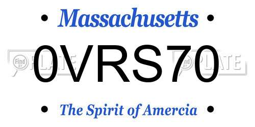 0VRS70 Massachusetts License Plate