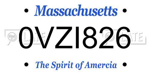 0VZI826 Massachusetts License Plate