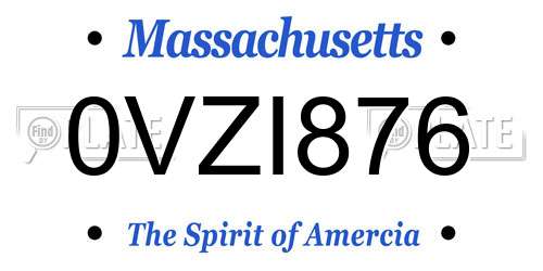 0VZI876 Massachusetts License Plate