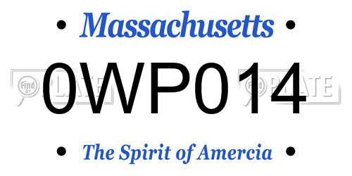 0WP014 Massachusetts License Plate