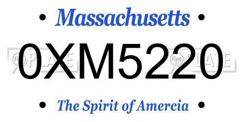 0XM5220 Massachusetts License Plate