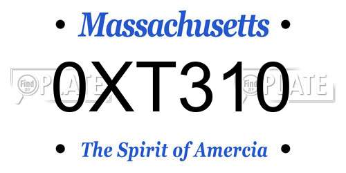 0XT310 Massachusetts License Plate