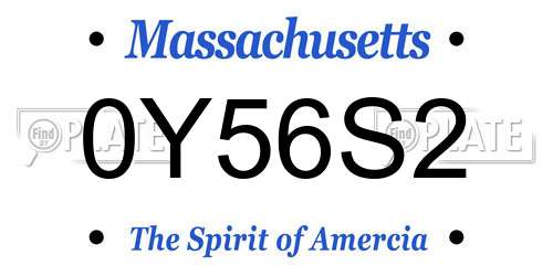 0Y56S2 Massachusetts License Plate