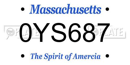 0YS687 Massachusetts License Plate
