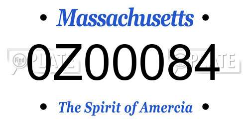 0Z00084 Massachusetts License Plate