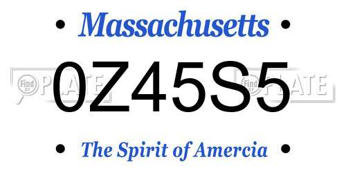 0Z45S5 Massachusetts License Plate