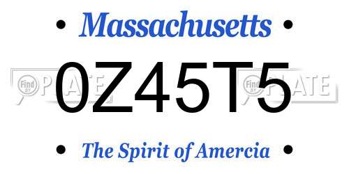 0Z45T5 Massachusetts License Plate