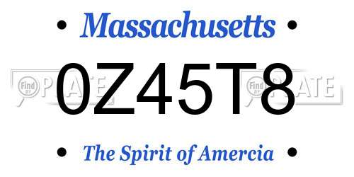0Z45T8 Massachusetts License Plate