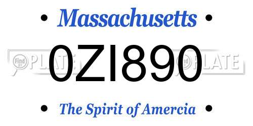 0ZI890 Massachusetts License Plate