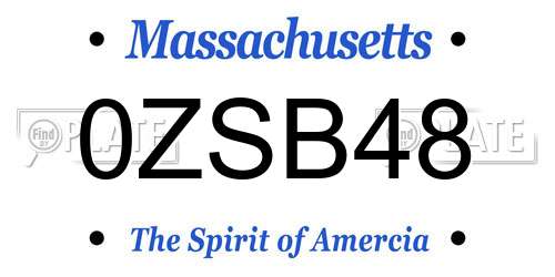 0ZSB48 Massachusetts License Plate