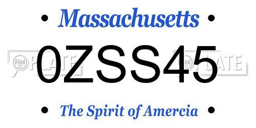 0ZSS45 Massachusetts License Plate