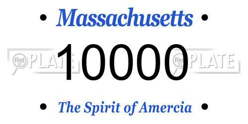 10000 Massachusetts License Plate