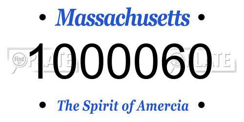 1000060 Massachusetts License Plate