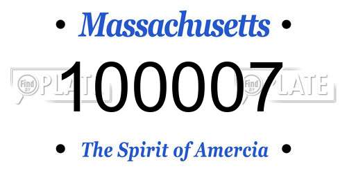 100007 Massachusetts License Plate