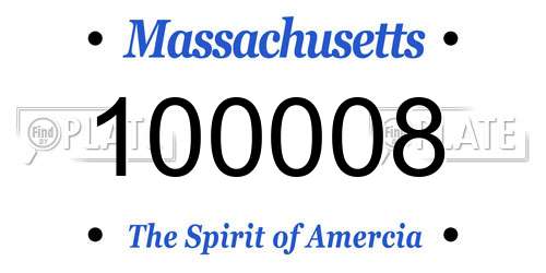 100008 Massachusetts License Plate