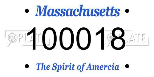 100018 Massachusetts License Plate