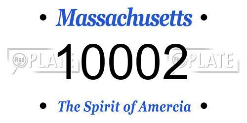 10002 Massachusetts License Plate