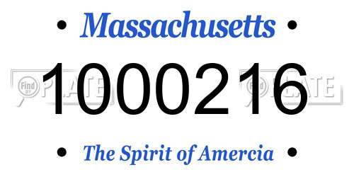 1000216 Massachusetts License Plate