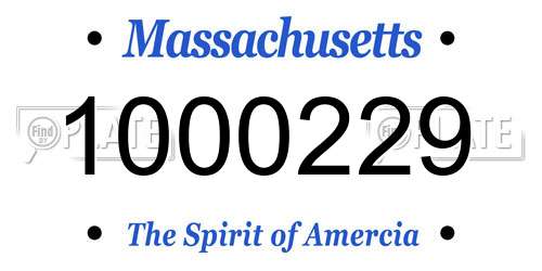 1000229 Massachusetts License Plate