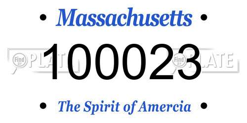 100023 Massachusetts License Plate