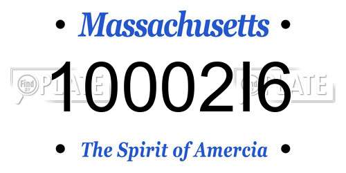 10002I6 Massachusetts License Plate
