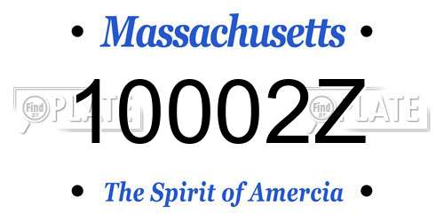 10002Z Massachusetts License Plate