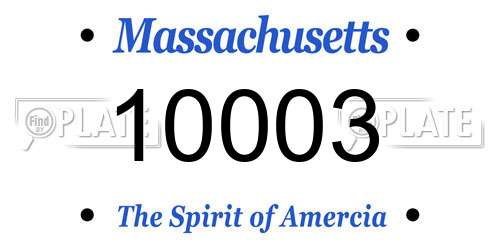 10003 Massachusetts License Plate