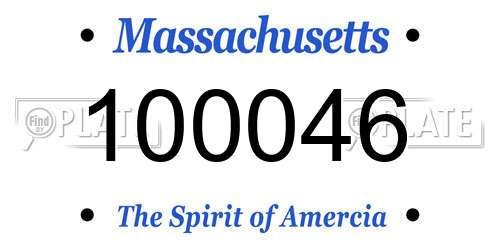100046 Massachusetts License Plate