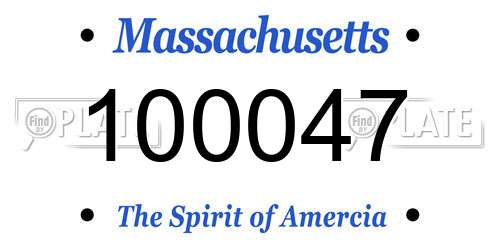 100047 Massachusetts License Plate