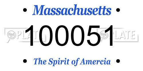 100051 Massachusetts License Plate