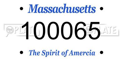 100065 Massachusetts License Plate