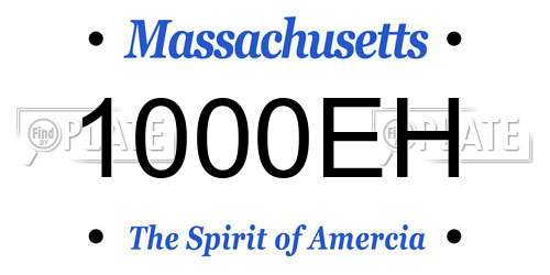 1000EH Massachusetts License Plate