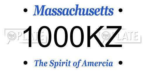 1000KZ Massachusetts License Plate