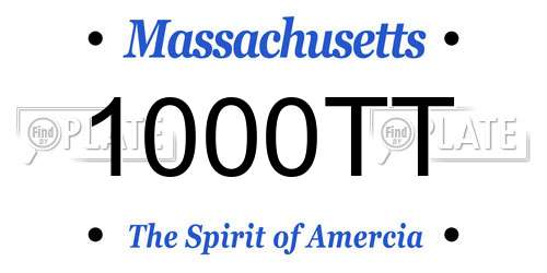 1000TT Massachusetts License Plate