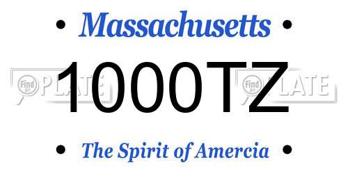 1000TZ Massachusetts License Plate