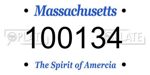 100134 Massachusetts License Plate