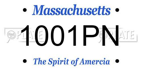 1001PN Massachusetts License Plate