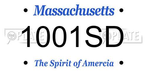 1001SD Massachusetts License Plate