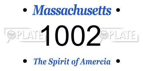 1002 Massachusetts License Plate