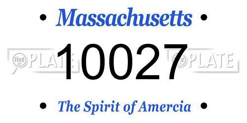 10027 Massachusetts License Plate