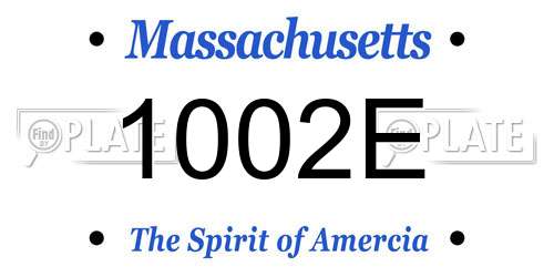 1002E Massachusetts License Plate