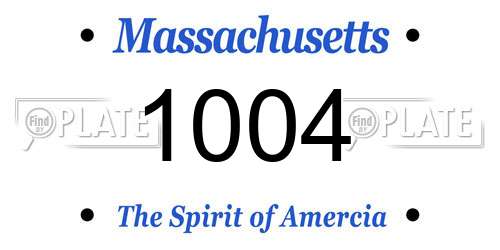 1004 Massachusetts License Plate