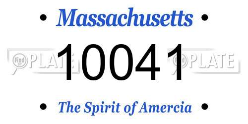 10041 Massachusetts License Plate