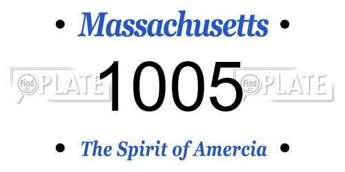 1005 Massachusetts License Plate
