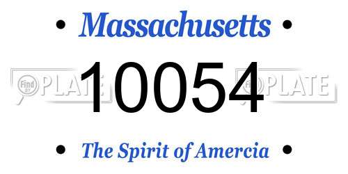 10054 Massachusetts License Plate
